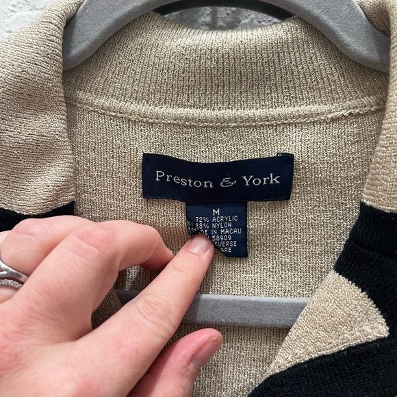 Preston & York Beige and Black Knit Top & Skirt Set (Top: M, Skirt: S) - Picture 2 of 8